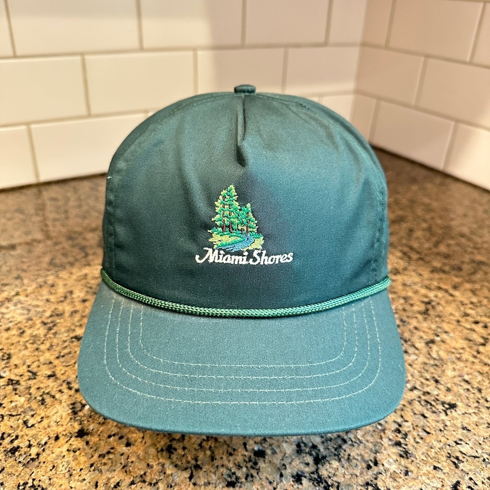 Vtg Miami Shores DUCKSTER Rope Hat Golf Cap Adjustable Green USA Made